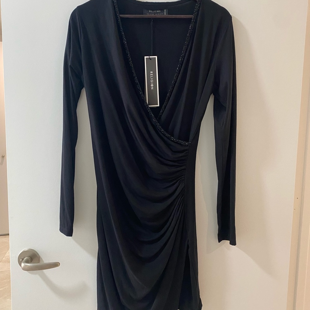True Religion Black Long Sleeve Dress